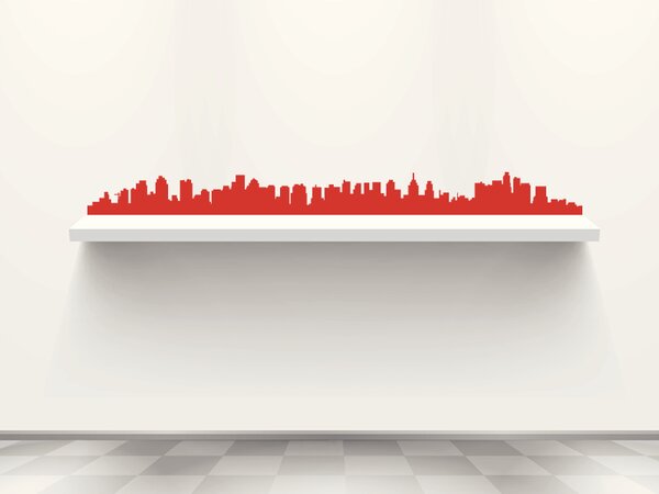 Nalepte.cz Panorama metropoly nálepka na stenu 100 x 9 cm