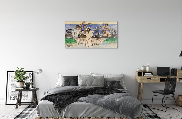 Obraz na skle Ježišovo skica sea 100x50 cm 2 Prívesky