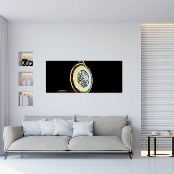 Obraz zlatých vreckových hodiniek (120x50 cm)
