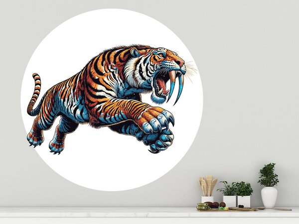 Nalepte.cz Smilodon textilní prelepiteľná nálepka na stenu arch 20 x 20 cm