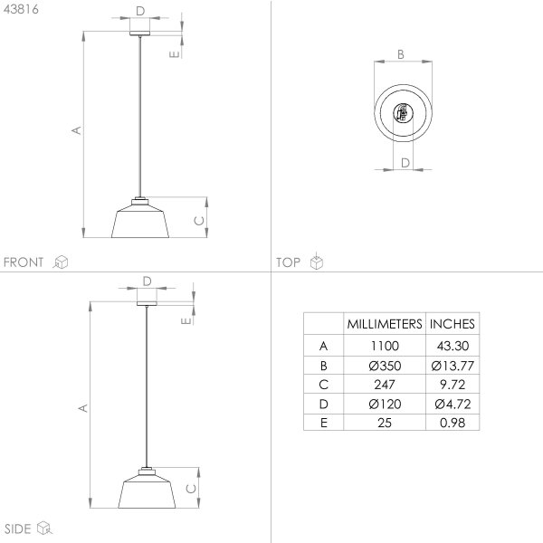 Eglo 43816 - Luster na lanku SOUTHERY 1xE27/40W/230V