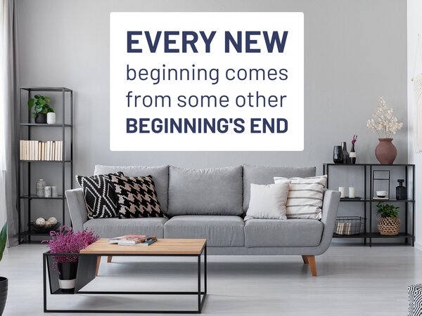 Nalepte.cz Every new beginning nálepka na stenu šírka 20 cm