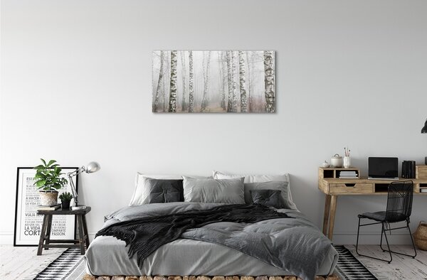 Sklenený obraz hmla breza 100x50 cm 2 Prívesky