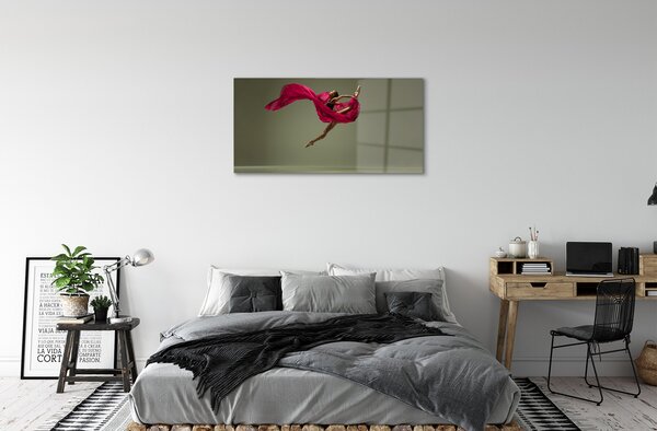 Sklenený obraz Žena ružové motúz materiál 100x50 cm 2 Prívesky