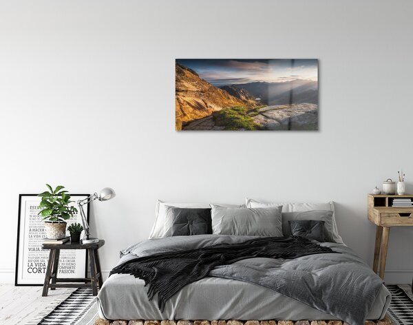 Sklenený obraz Mountain Sunrise 100x50 cm 2 Prívesky