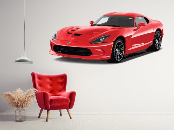 Nalepte.cz Dodge Viper textilní prelepiteľná nálepka na stenu 47 x 22 cm