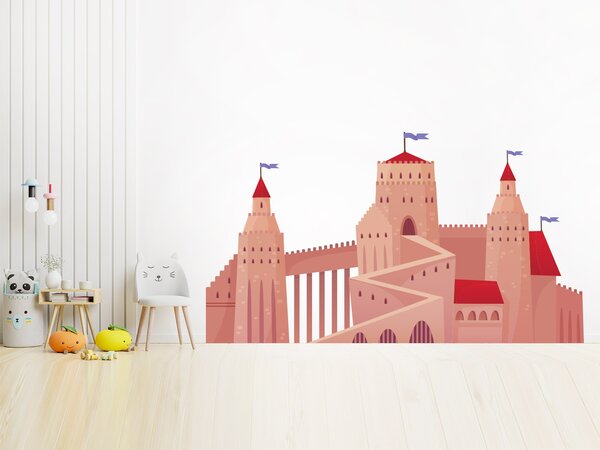 Nalepte.cz Veľký hrad textilní prelepiteľná nálepka na stenu 47 x 26 cm