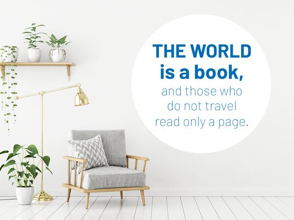 Nalepte.cz World is a book nálepka na stenu šírka 20 cm