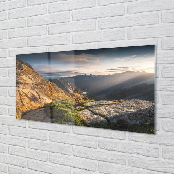 Sklenený obraz Mountain Sunrise 100x50 cm 2 Prívesky