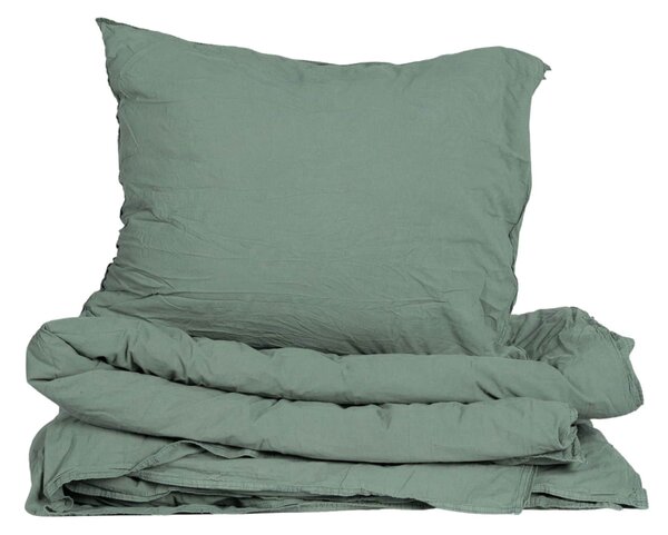 Posteľná bielizeň z organickej bavlny Crinkle Mineral Green 150 × 210 cm