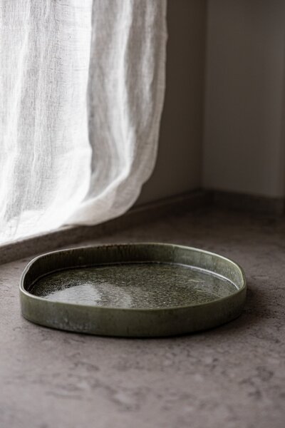 Keramická tácka Ekliden Green Ø 31 cm