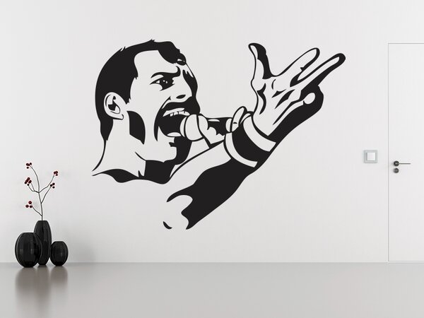 Nalepte.cz Freddy Mercury nálepka na stenu 30 x 23 cm