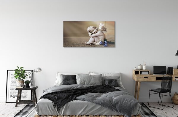 Sklenený obraz Spiace anjel kvety dosky 100x50 cm 2 Prívesky