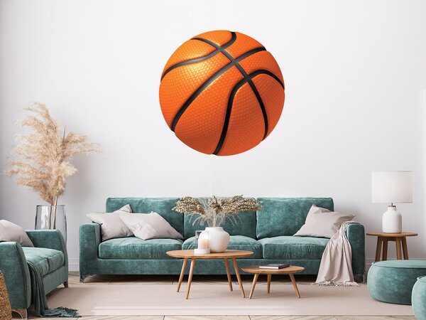 Nalepte.cz Basketbalová lopta textilní prelepiteľná nálepka na stenu 30 x 30 cm