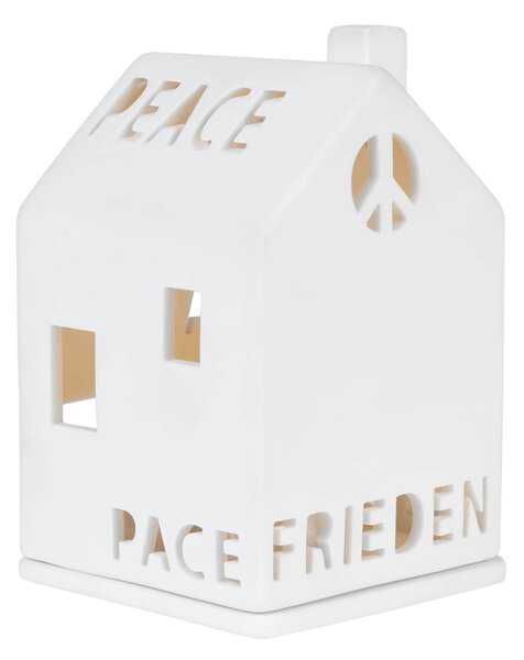 Porcelánový svietnik domček Peace