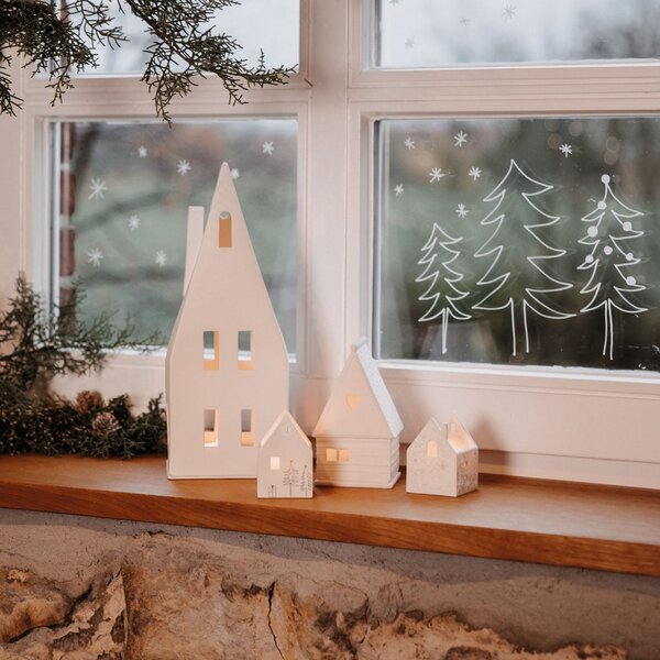 Porcelánový svietnik domček High Roof 30,5 cm