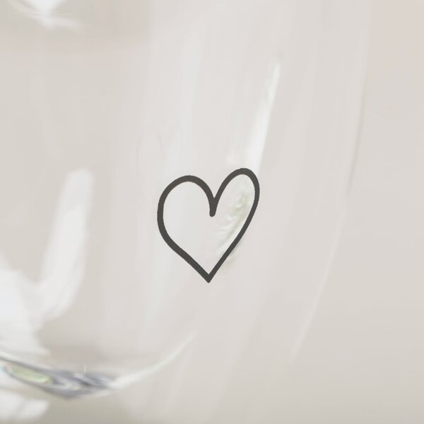 Dvojstenný pohárik na espresso Heart 100 ml