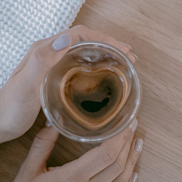 Dvojstenný pohárik na espresso Heart 100 ml