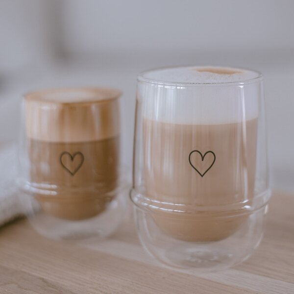 Dvojstenný pohár na teplé nápoje Heart 300 ml