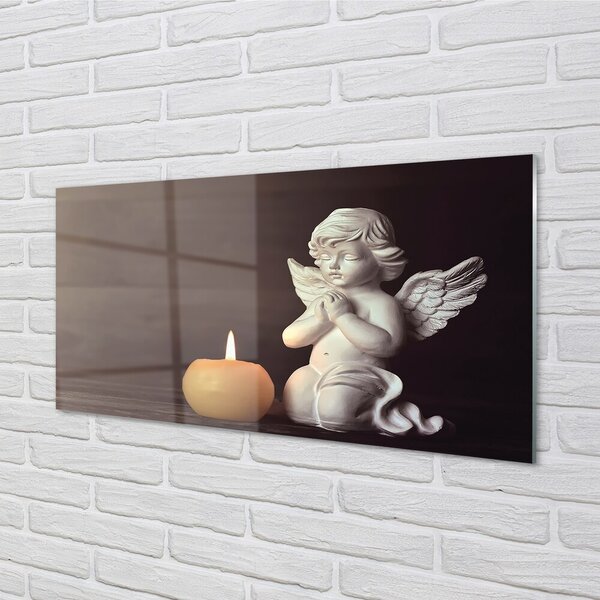 Sklenený obraz Modlitba Anjel sviečka 100x50 cm 2 Prívesky