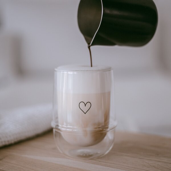 Dvojstenný pohár na teplé nápoje Heart 300 ml
