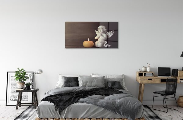 Sklenený obraz Modlitba Anjel sviečka 100x50 cm 2 Prívesky