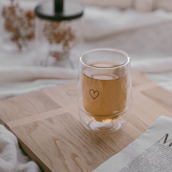 Dvojstenný pohár na teplé nápoje Heart 300 ml