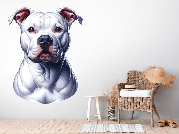Nalepte.cz Pes Pitbull textilní prelepiteľná nálepka na stenu arch 15 x 20 cm