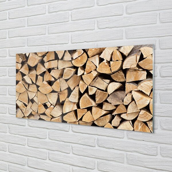 Obraz na skle Wood zloženie paliva 100x50 cm 2 Prívesky