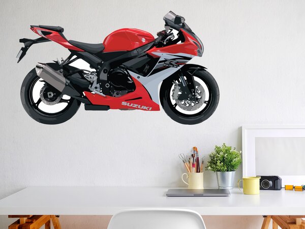 Nalepte.cz Motorka Suzuki textilní prelepiteľná nálepka na stenu 47 x 26 cm