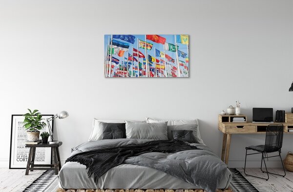 Sklenený obraz veľa vlajok 100x50 cm 2 Prívesky