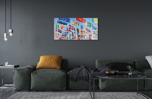 Sklenený obraz veľa vlajok 100x50 cm 2 Prívesky