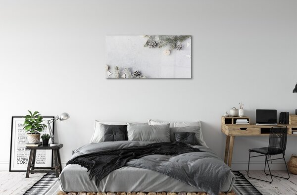 Sklenený obraz vetvičky šišky 100x50 cm 2 Prívesky