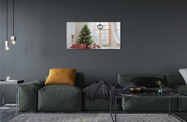 Sklenený obraz vianočné darčeky 100x50 cm 2 Prívesky