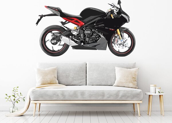 Nalepte.cz Motorka Triumph Daytona textilní prelepiteľná nálepka na stenu 47 x 27 cm