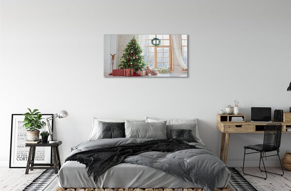 Sklenený obraz vianočné darčeky 100x50 cm 2 Prívesky