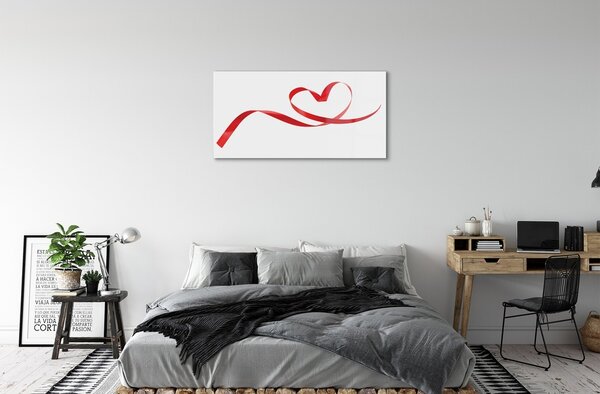Obraz na skle srdce stuha 100x50 cm 2 Prívesky