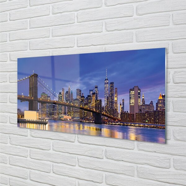 Sklenený obraz Bridge sunset panorama 100x50 cm 2 Prívesky