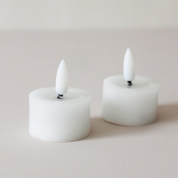 Čajová LED sviečka Flamme White 4 cm – set 2 ks