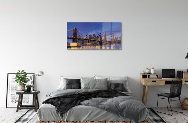 Sklenený obraz Bridge sunset panorama 100x50 cm 2 Prívesky