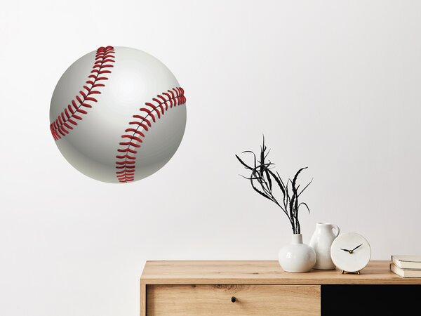 Nalepte.cz Baseballová loptička textilní prelepiteľná nálepka na stenu 30 x 30 cm