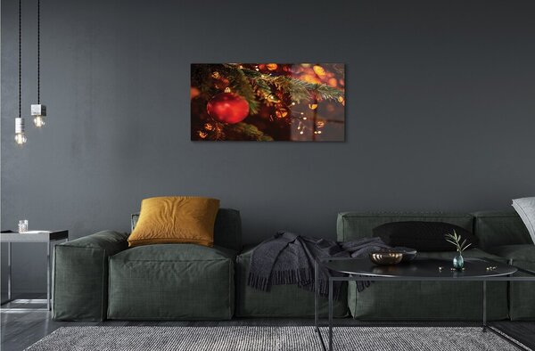 Sklenený obraz Vianočná ozdoba 100x50 cm 2 Prívesky