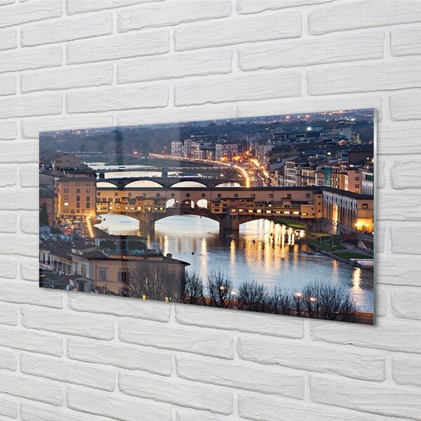 Sklenený obraz Italy Bridges noc rieka 100x50 cm 2 Prívesky