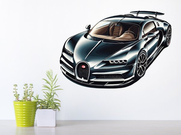 Nalepte.cz Buggati Veyron textilní prelepiteľná nálepka na stenu arch 45 x 31 cm