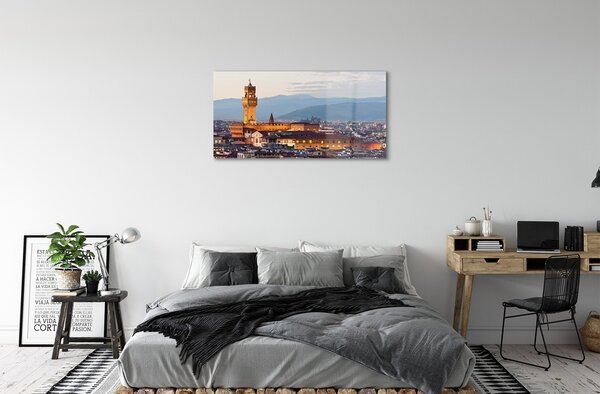 Sklenený obraz Italy Castle sunset panorama 100x50 cm 2 Prívesky