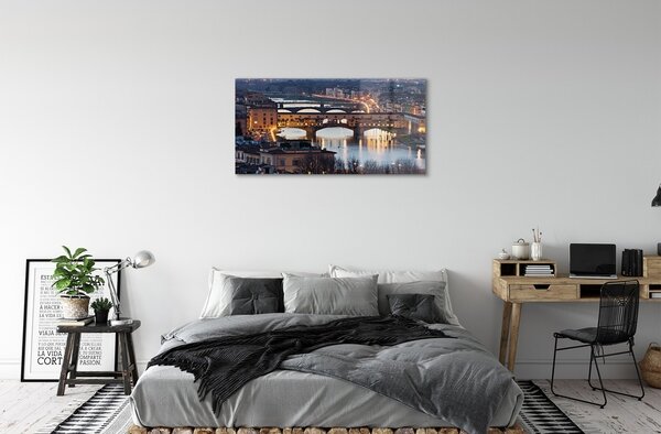 Sklenený obraz Italy Bridges noc rieka 100x50 cm 2 Prívesky