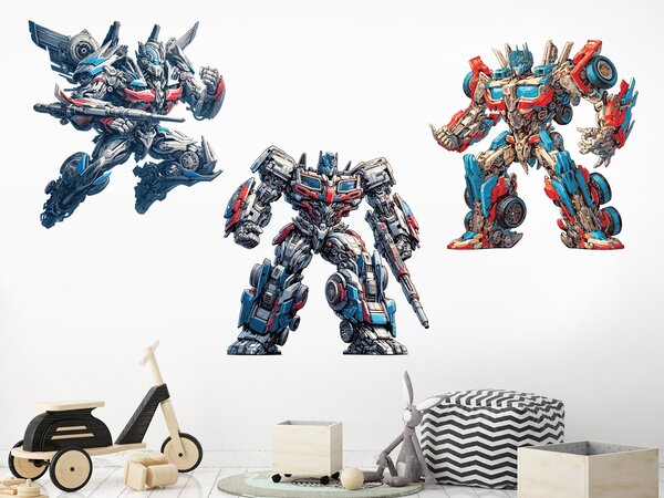 Nalepte.cz Transformers textilní prelepiteľné nálepky na stenu arch 77 x 27 cm