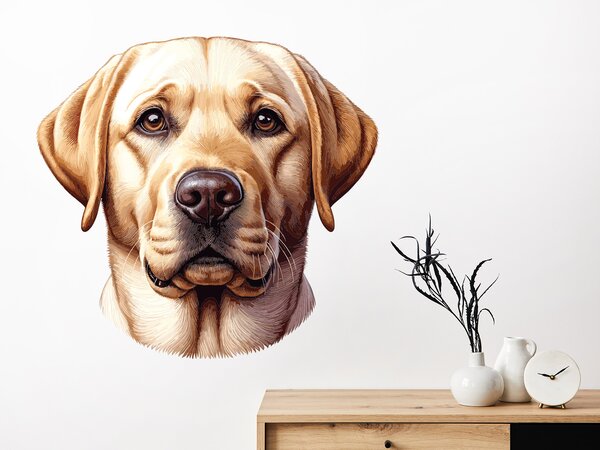 Nalepte.cz Pes Zlatý Retriever textilní prelepiteľná nálepka na stenu arch 20 x 19 cm