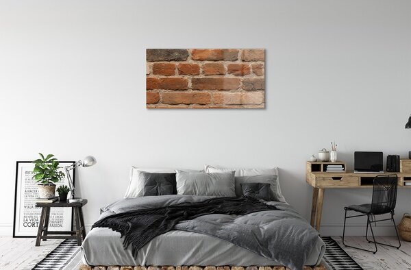 Obraz na skle Tehlová múr kamenná 100x50 cm 2 Prívesky