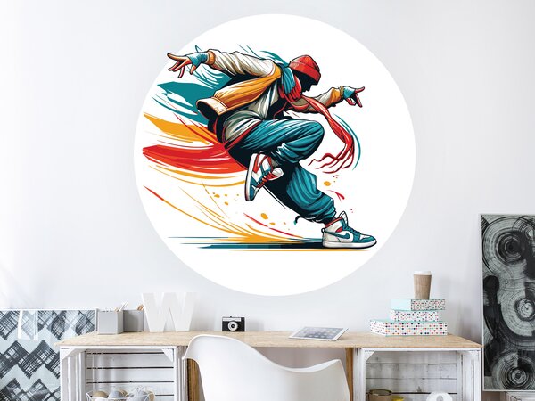 Nalepte.cz Street dance textilní prelepiteľná nálepka na stenu arch 20 x 20 cm